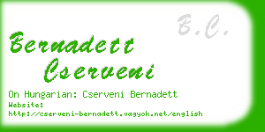 bernadett cserveni business card